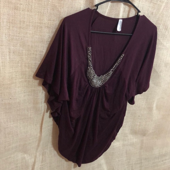 Burgundy/ dark purple, flowy top! - Picture 5 of 5